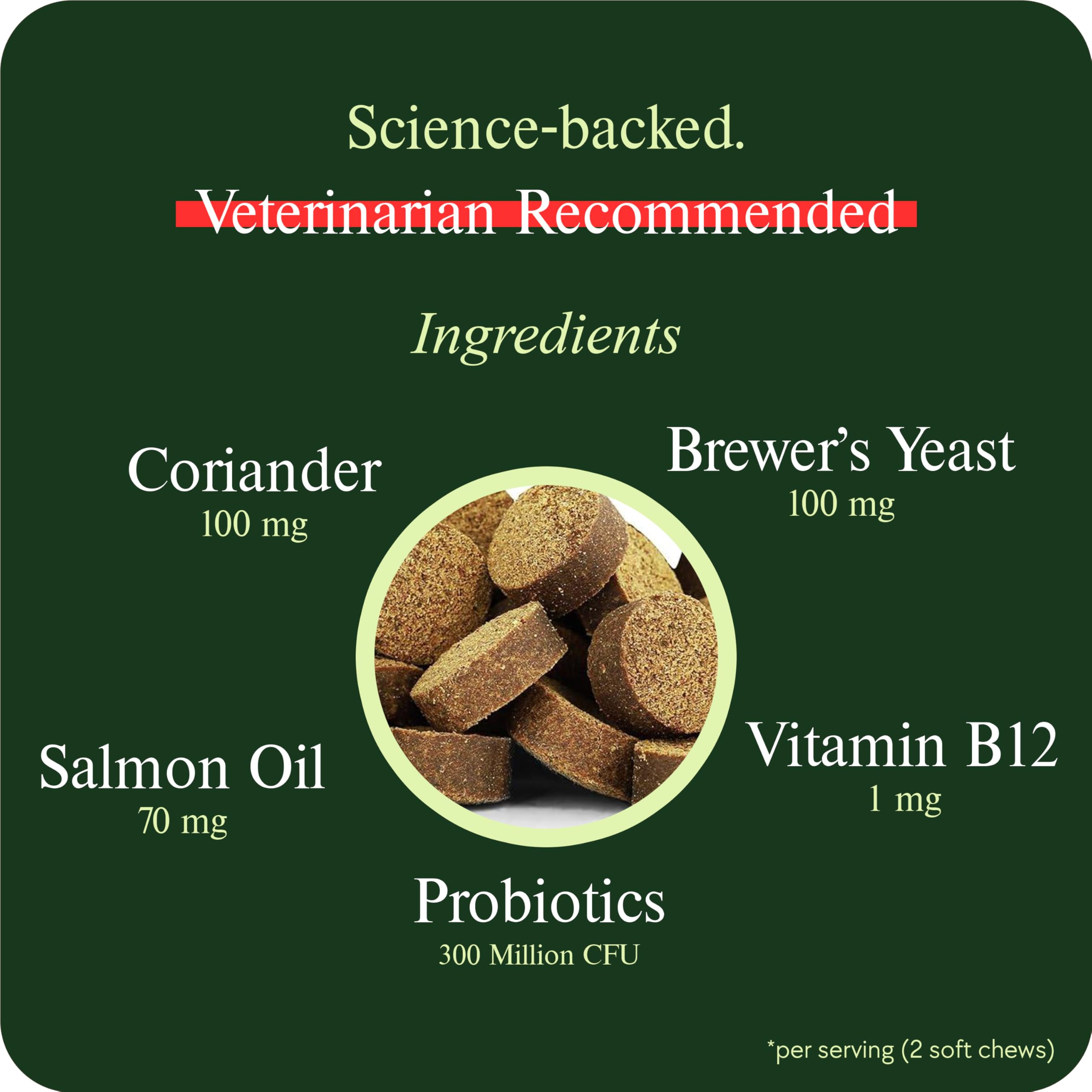 Close-up of VetGrade chew texture for easy daily protection.