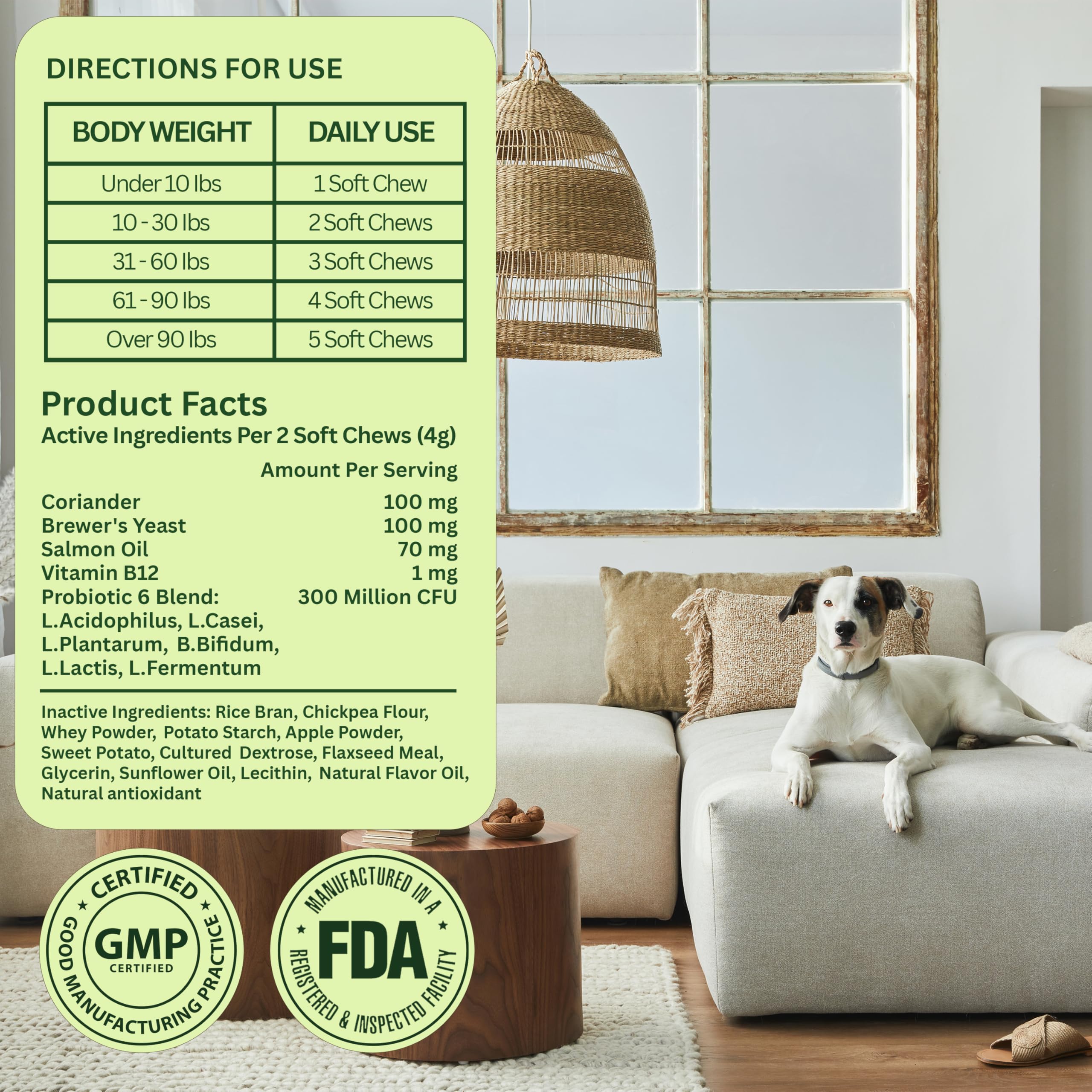 US-made VetGrade chews with natural ingredients supporting coat health.