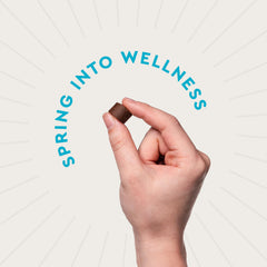 VetIQ Advanced Calming chews Hickory flavor shown with a happy dog