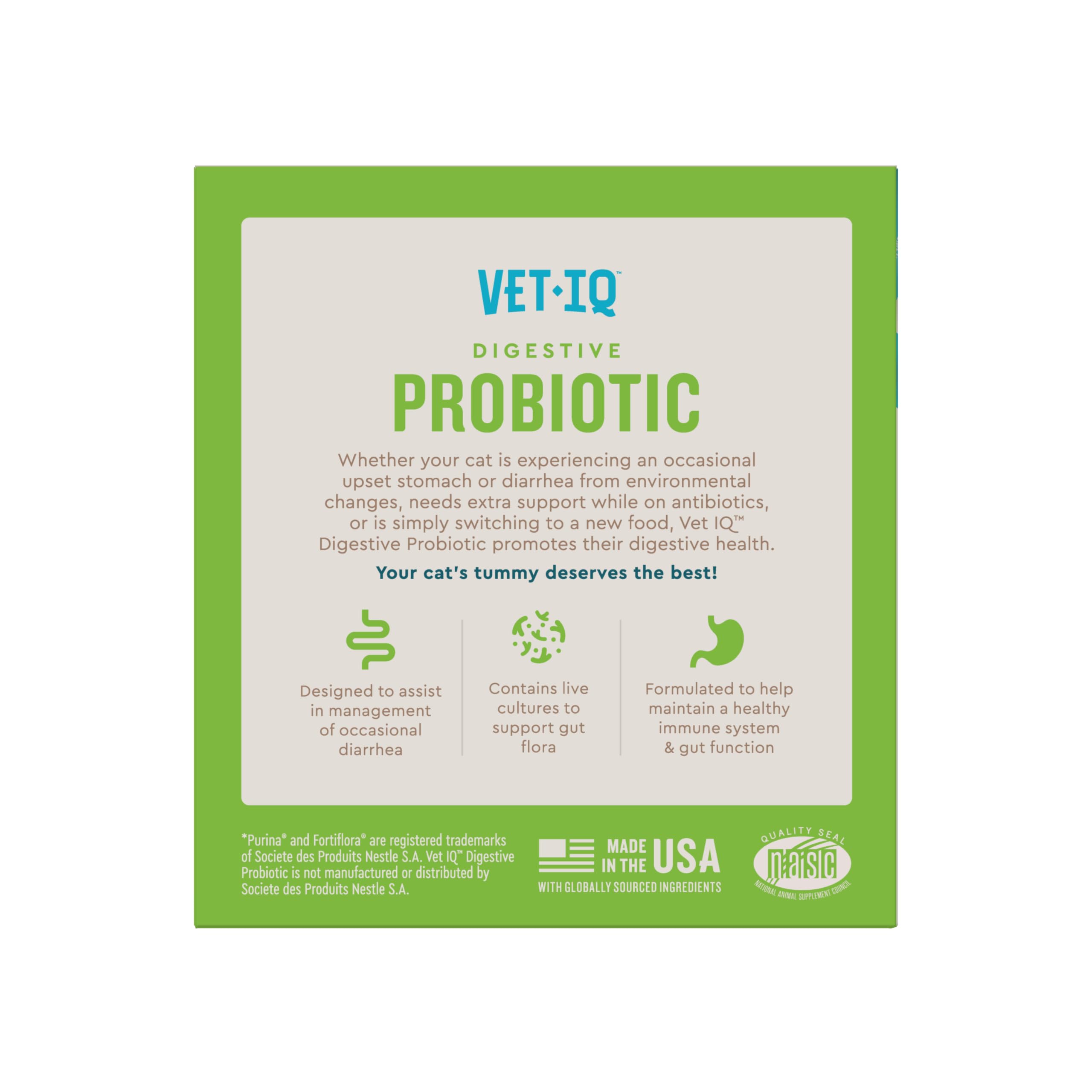 VetIQ Cat Probiotic Powder promotes daily digestive health for cats.