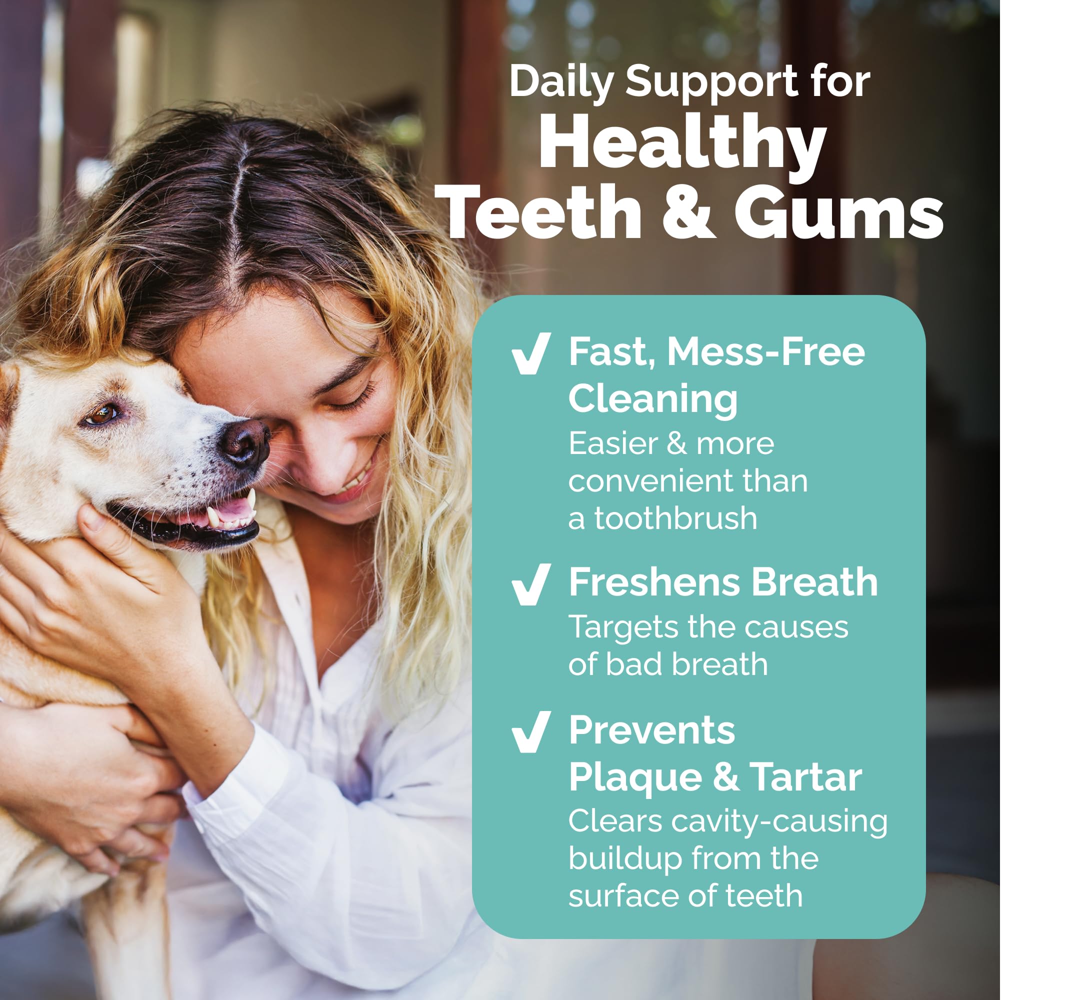 Peppermint flavor Dentabliss mitt provides fresh breath