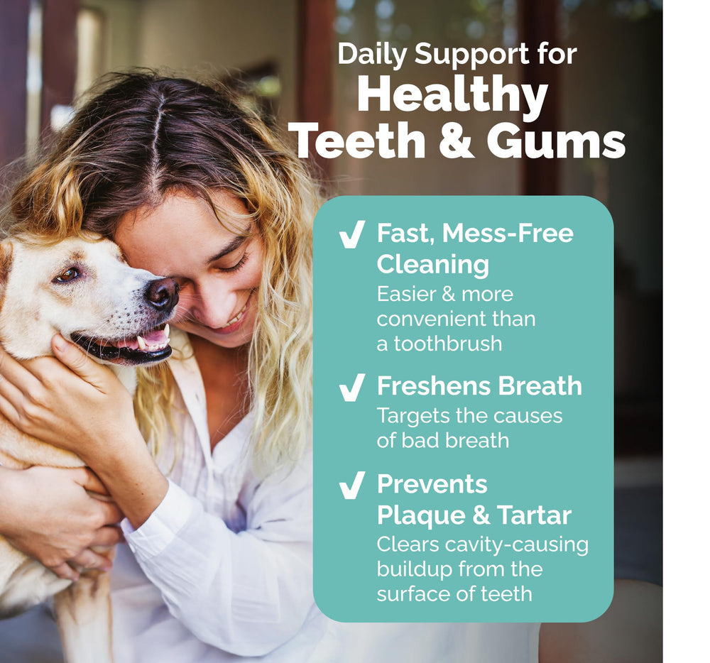 Peppermint flavor Dentabliss mitt provides fresh breath