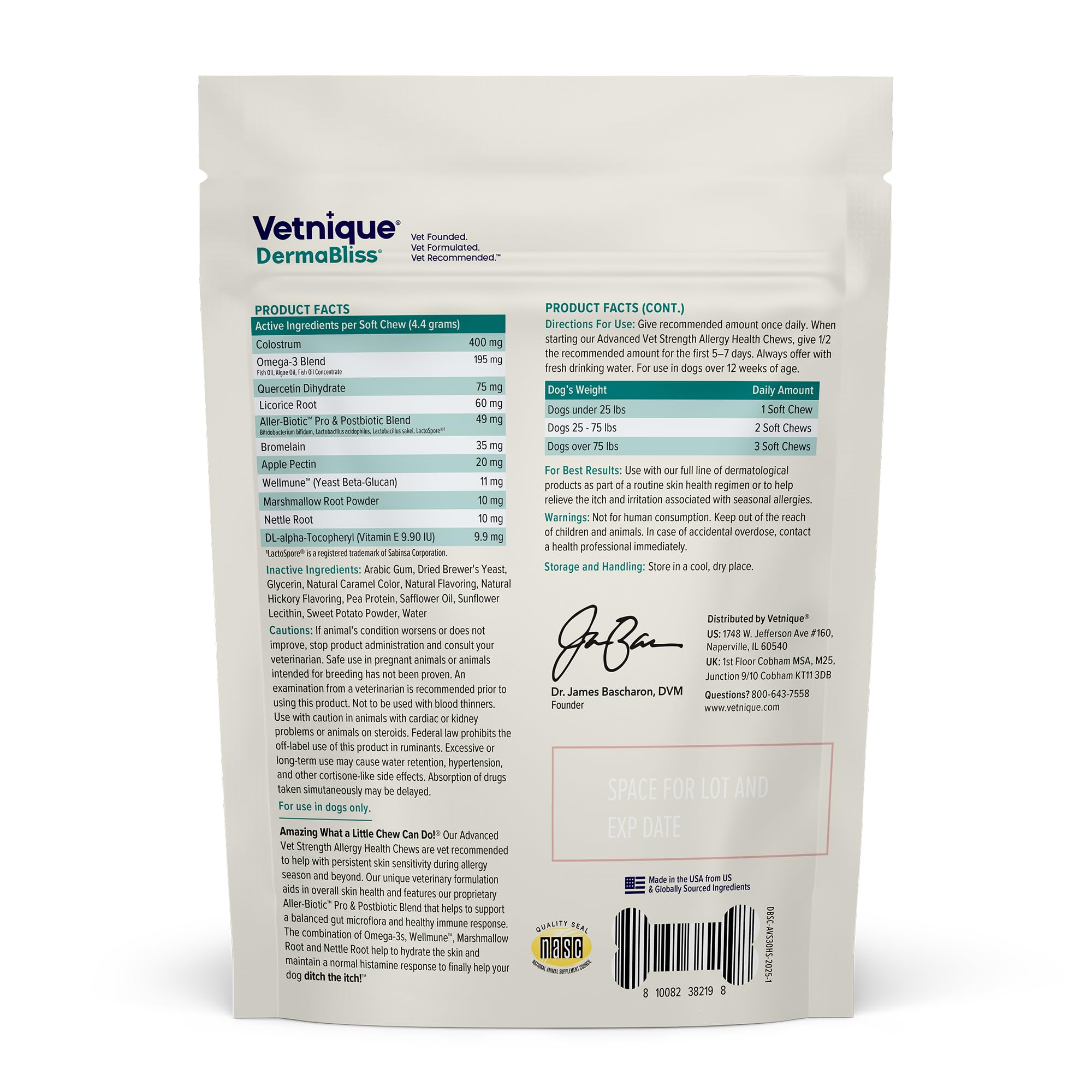 DermaBliss Advanced Strength chews on bottle for seasonal skin comfort