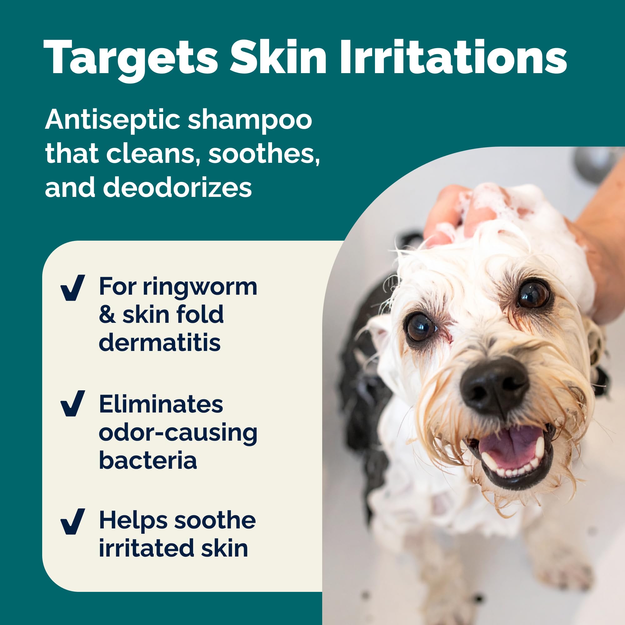 Application on irritated skin demonstrates vet-strength formula.