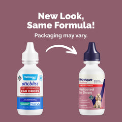 Vetnique Oticbliss bottle pour for easy application on dogs and cats.