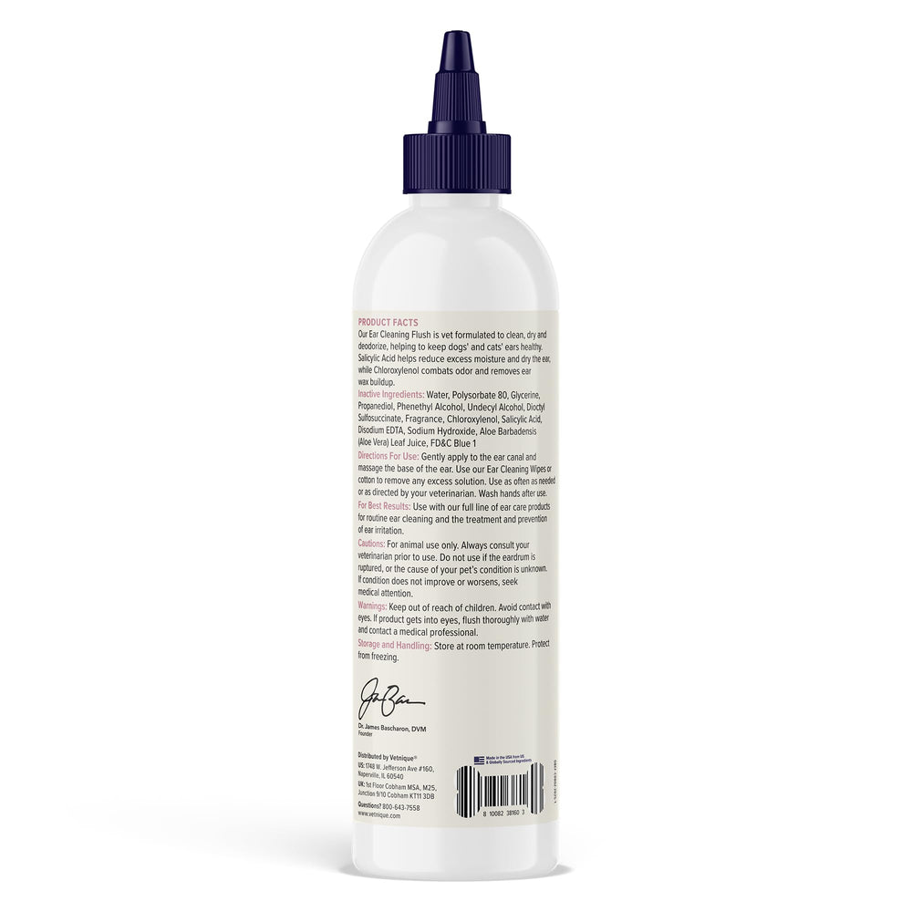 Vetnique Oticbliss chloroxylenol-action promotes cleaner ears and less irritation.