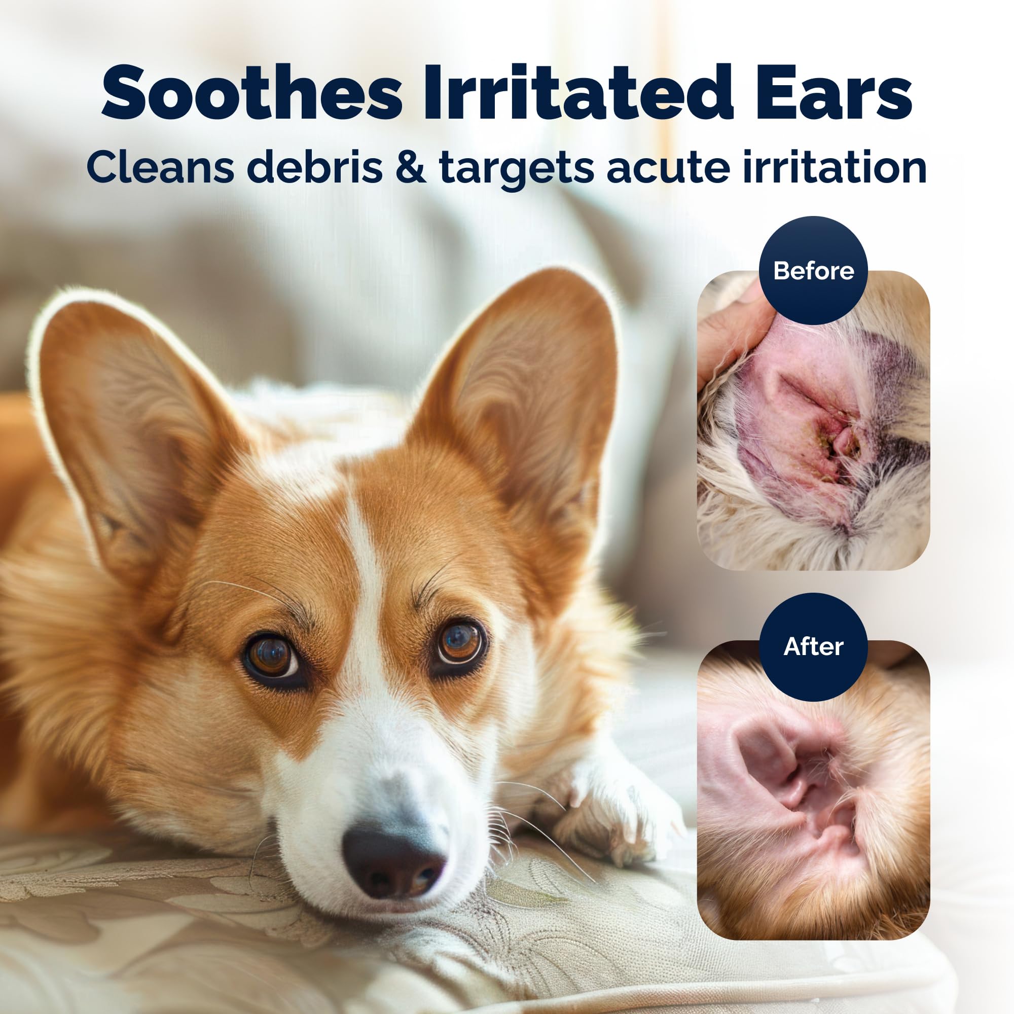Vetnique Oticbliss cleansing and deodorizing action, leaves ears fresh.