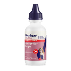 Vetnique Oticbliss ear drops bottle for antimicrobial ear support.