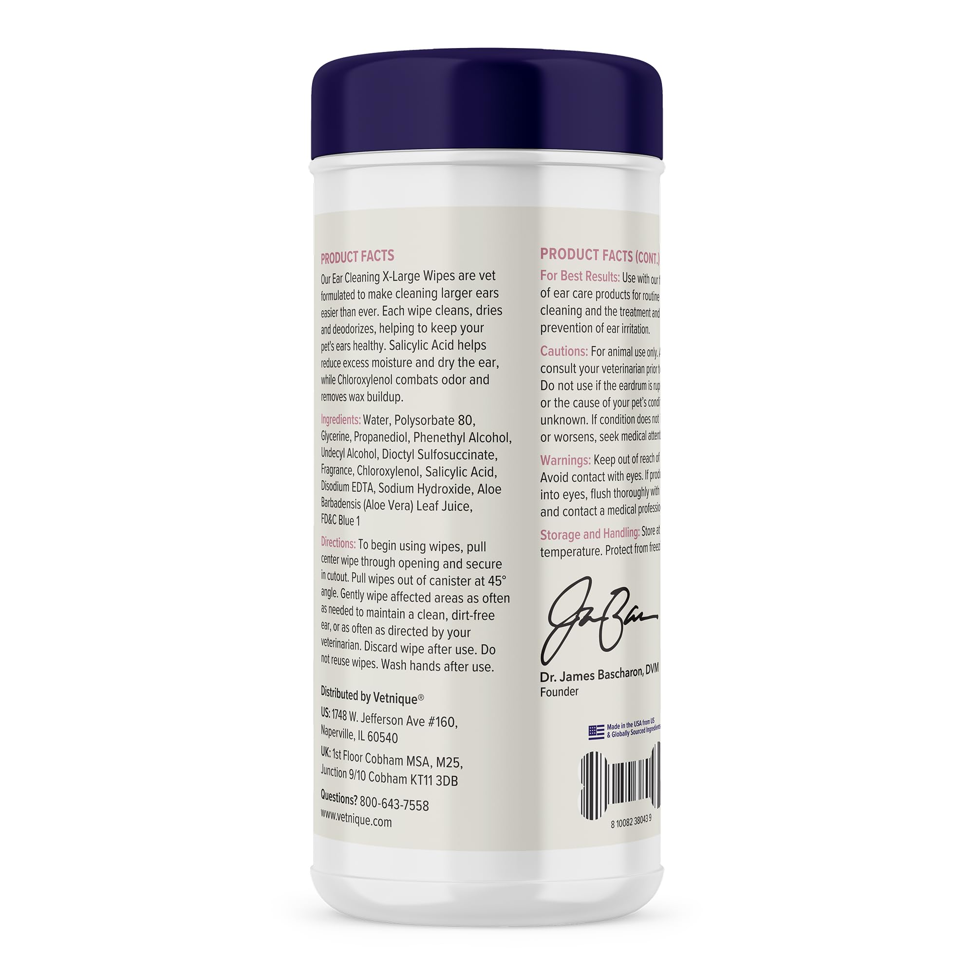 Vetnique Oticbliss ear wipes for cats, gentle care during routine cleaning.