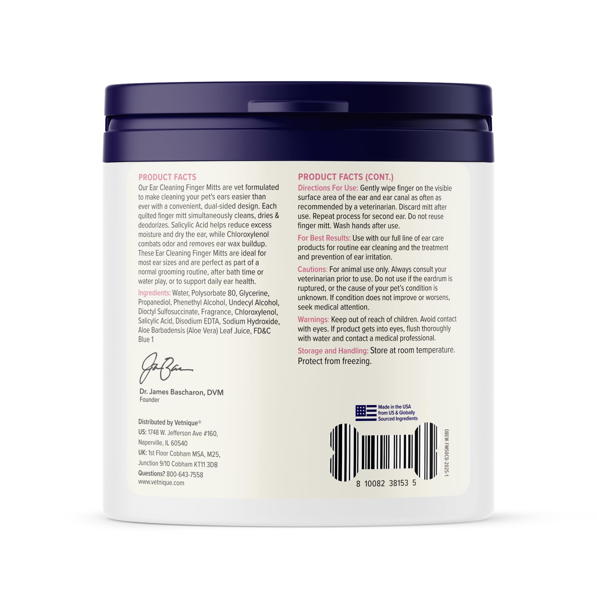 Vetnique Oticbliss medicated wipes with hydrocortisone soothe itching.