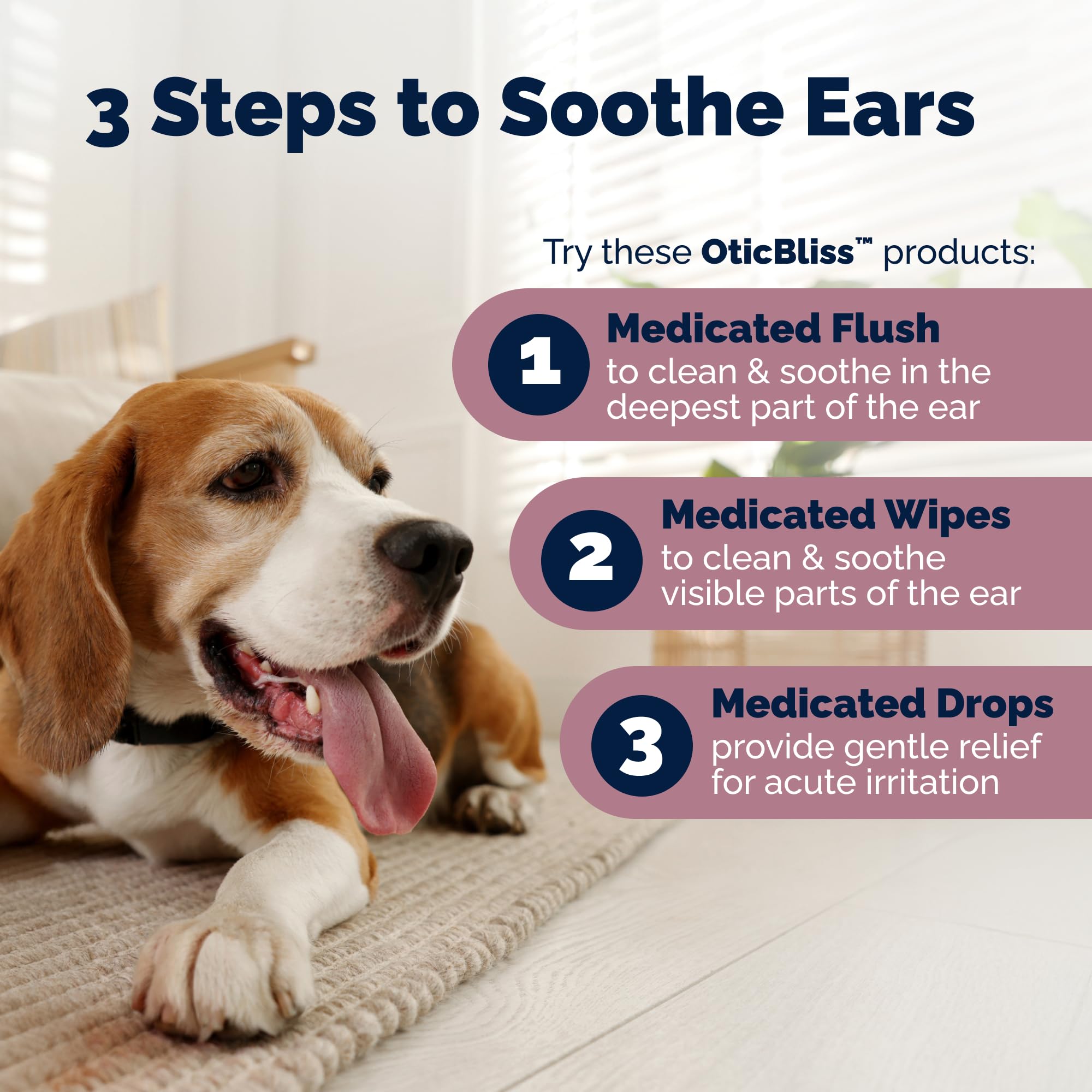 Vetnique Oticbliss USA-made formula, vet-recommended ear care.