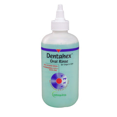 Vetoquinol Dentahex bottle pour for pet dental care.