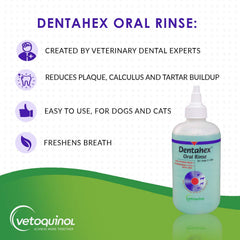 Vetoquinol Dentahex spray helps freshen dog breath.