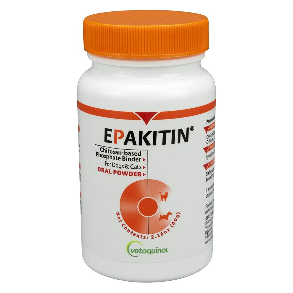 Vetoquinol Epakitin 60g bottle front view for kidney support in pets