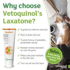 Vetoquinol Laxatone cat nose dosing helps gentle administration.