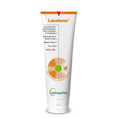 Vetoquinol Laxatone maple-flavored gel easing hairball passage for cats.