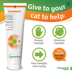 Laxatone paw application delivers easy daily hairball care.