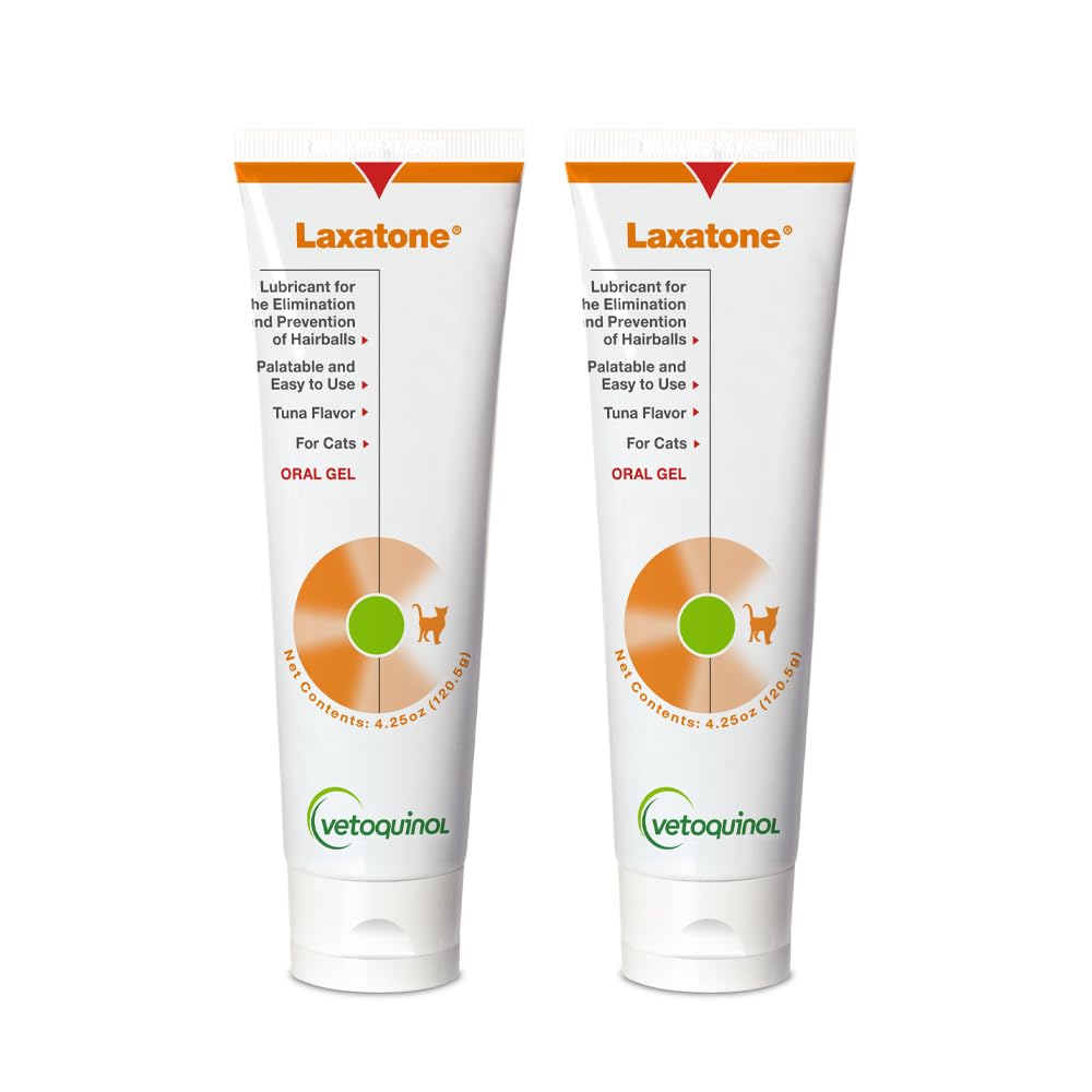 Vetoquinol Laxatone tuna gel bottle for gentle hairball support