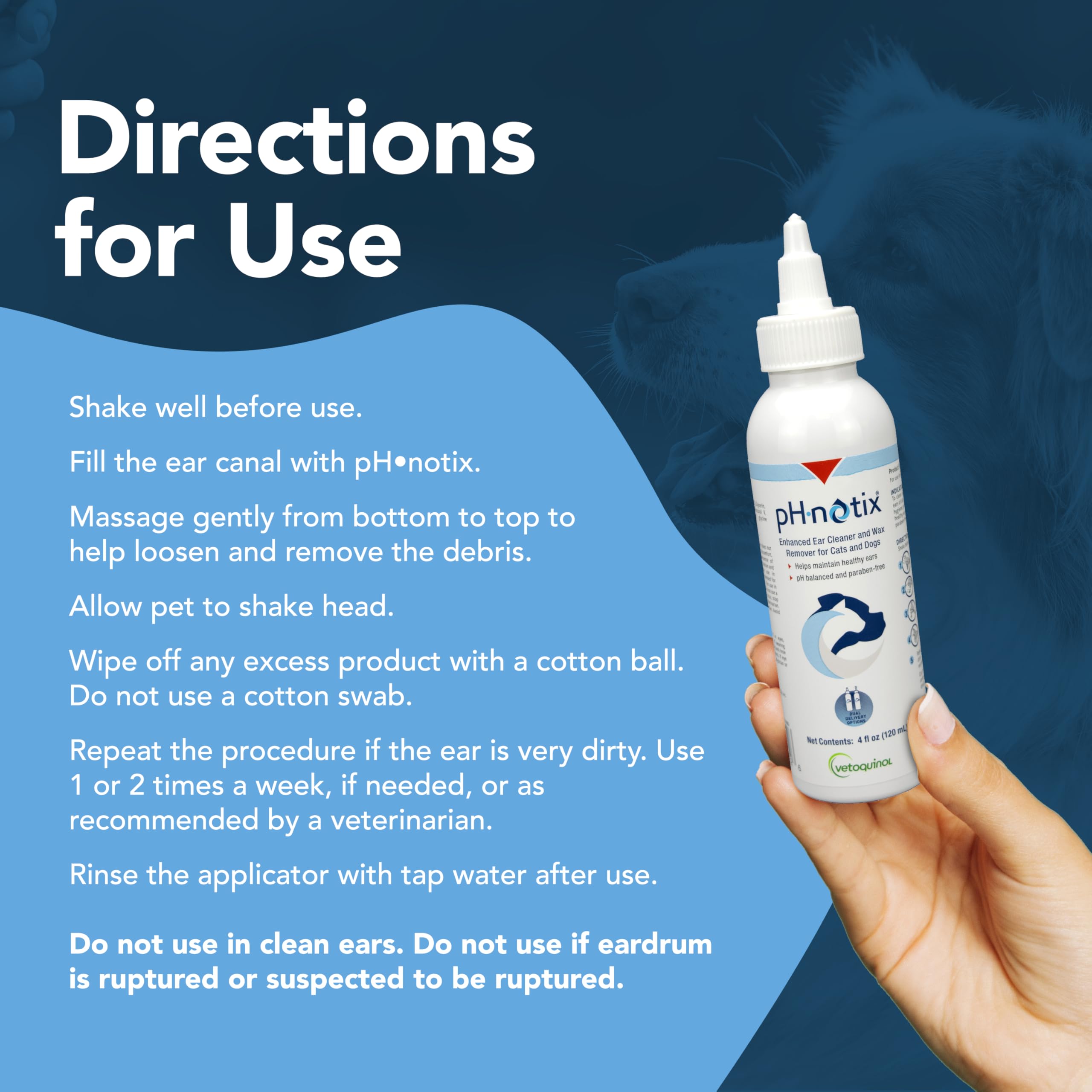 Vetoquinol PH•notix cat ear care application supports comfortable routines.