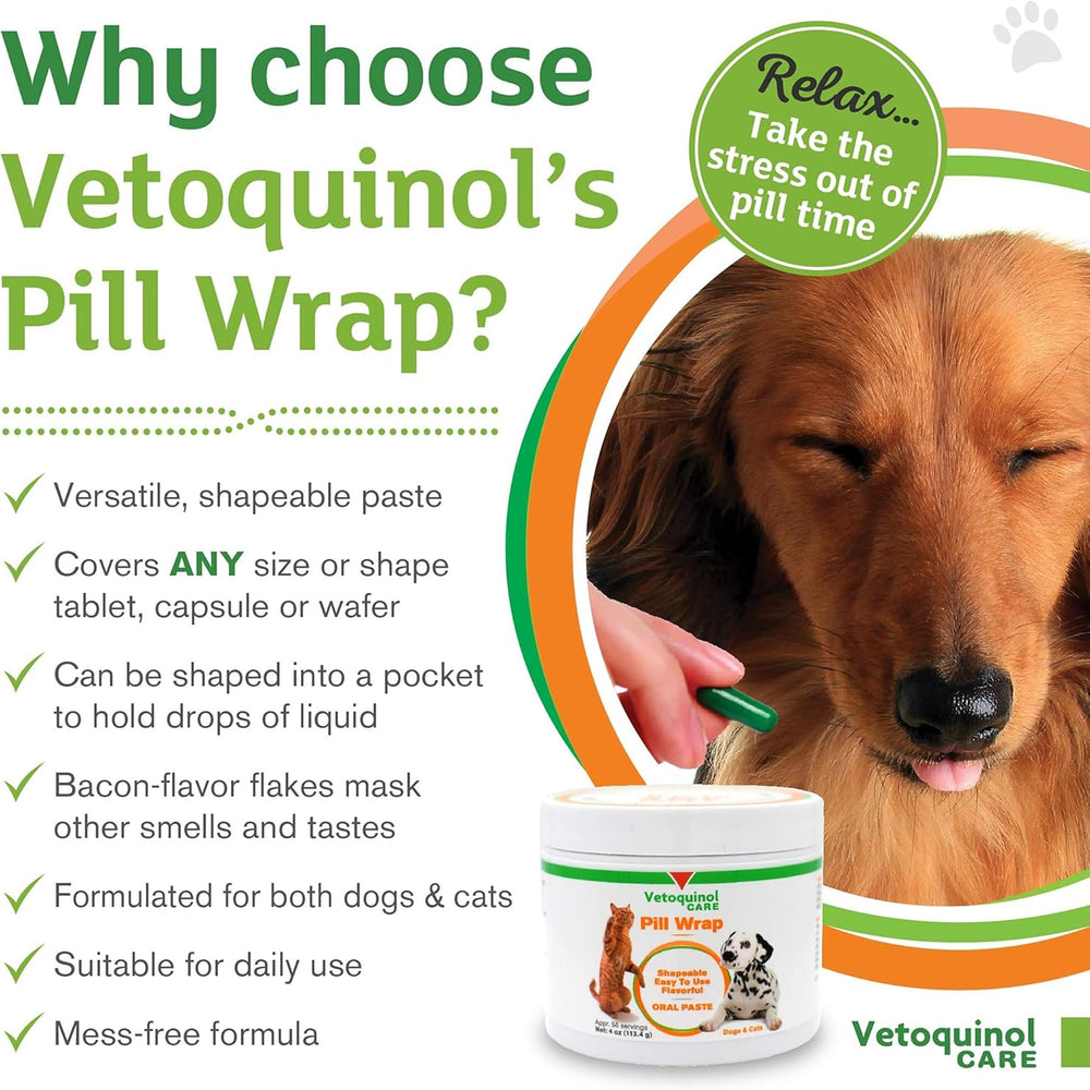 Vetoquinol Pill Wrap Easy-Swallow offers a smooth, swallow-friendly texture.
