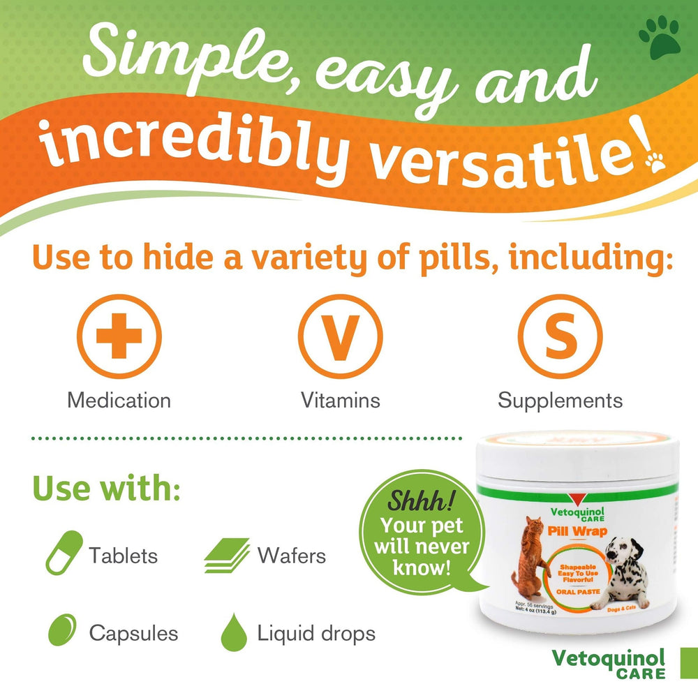 Vetoquinol Pill Wrap Masking Ingredients hides pill smell with natural flavors.