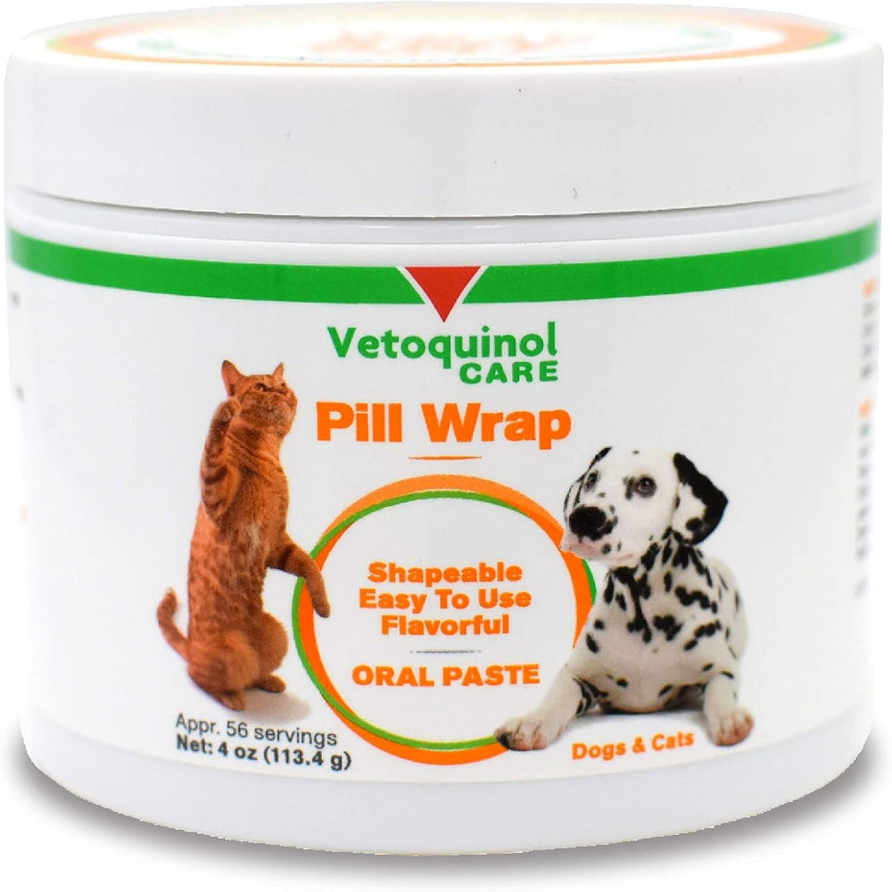 Vetoquinol Pill Wrap Paste forms a pill pocket for easy masking.