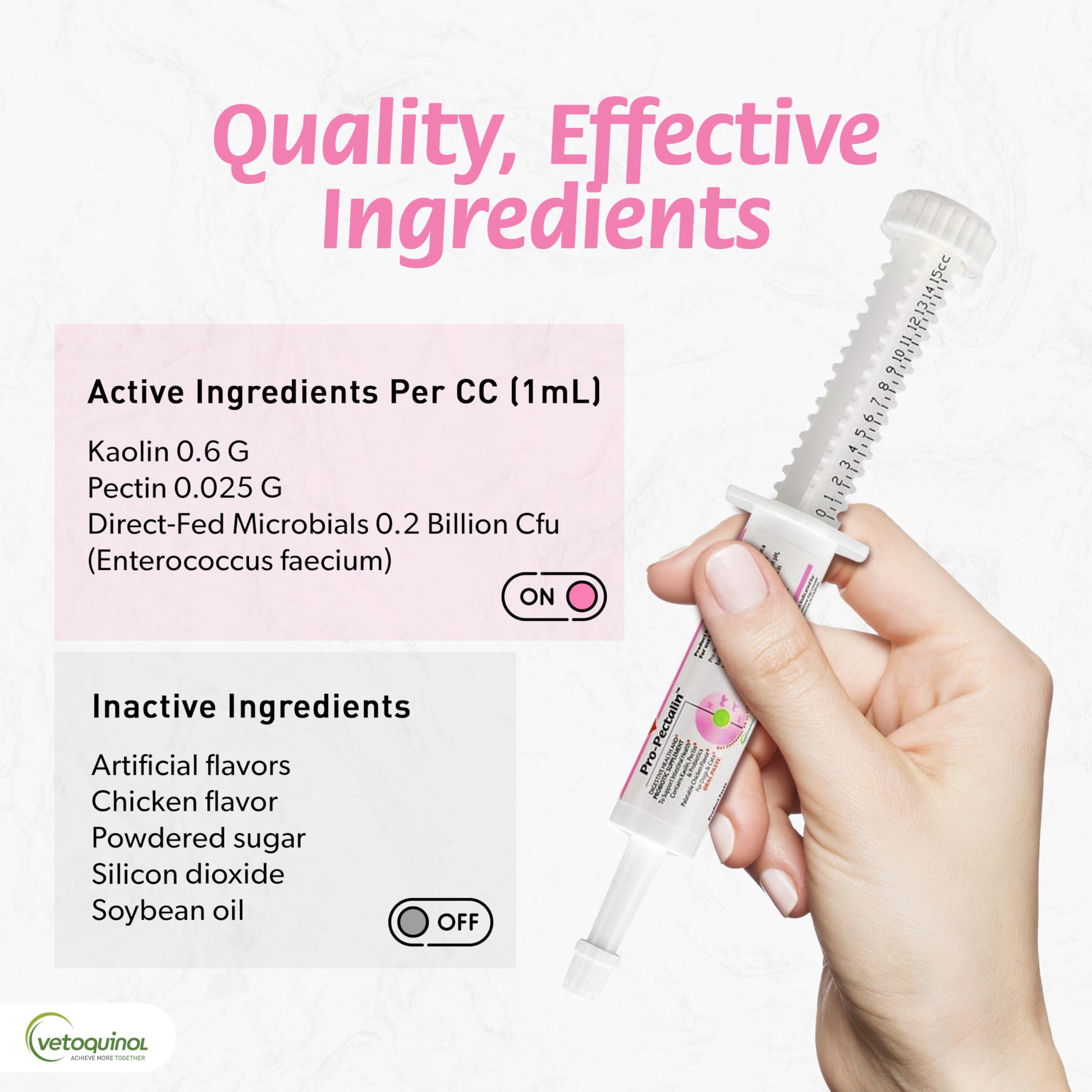 Vetoquinol Pro-Pectalin paste label highlights probiotic bacteria.