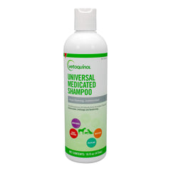 Vetoquinol Universal Medicated Shampoo bottle pour for easy application