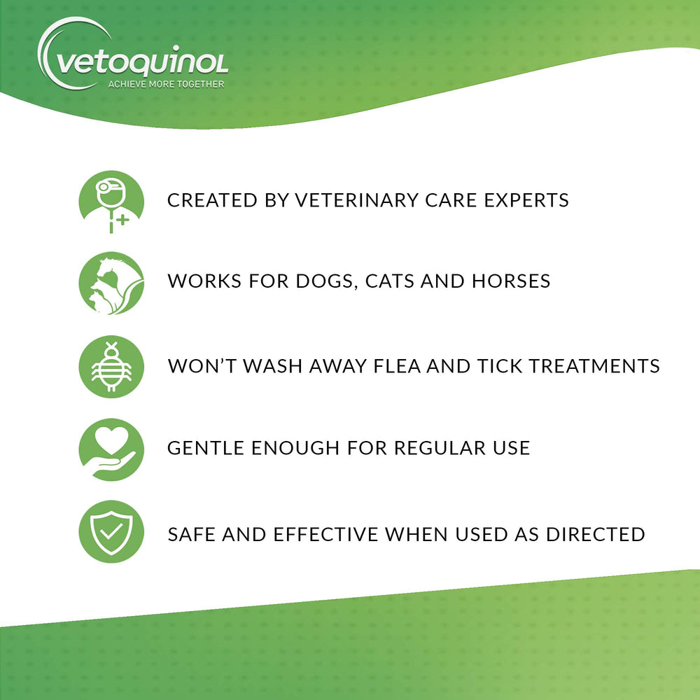 Vetoquinol Universal Medicated Shampoo foamy lather for gentle cleansing
