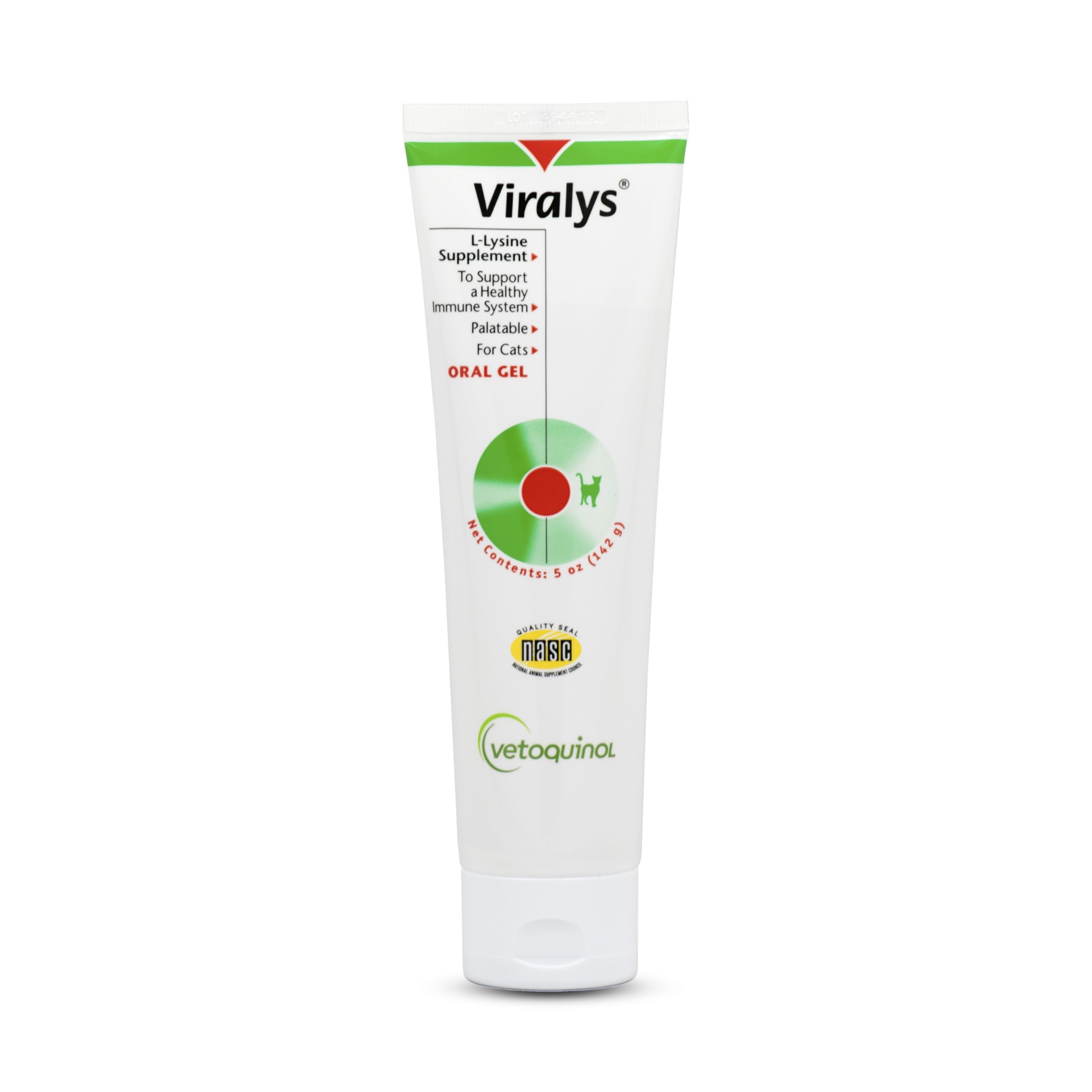 Vetoquinol Viralys gel bottle for cats supports immune health.