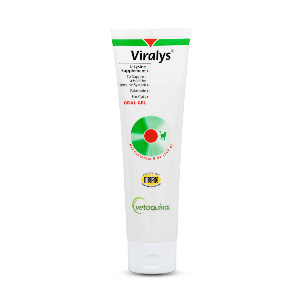 Vetoquinol Viralys gel bottle for cats supports immune health.