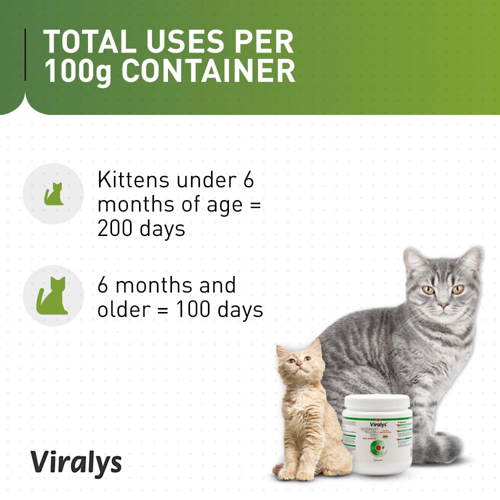 Label close-up of Viralys powder showing ingredients and dosage