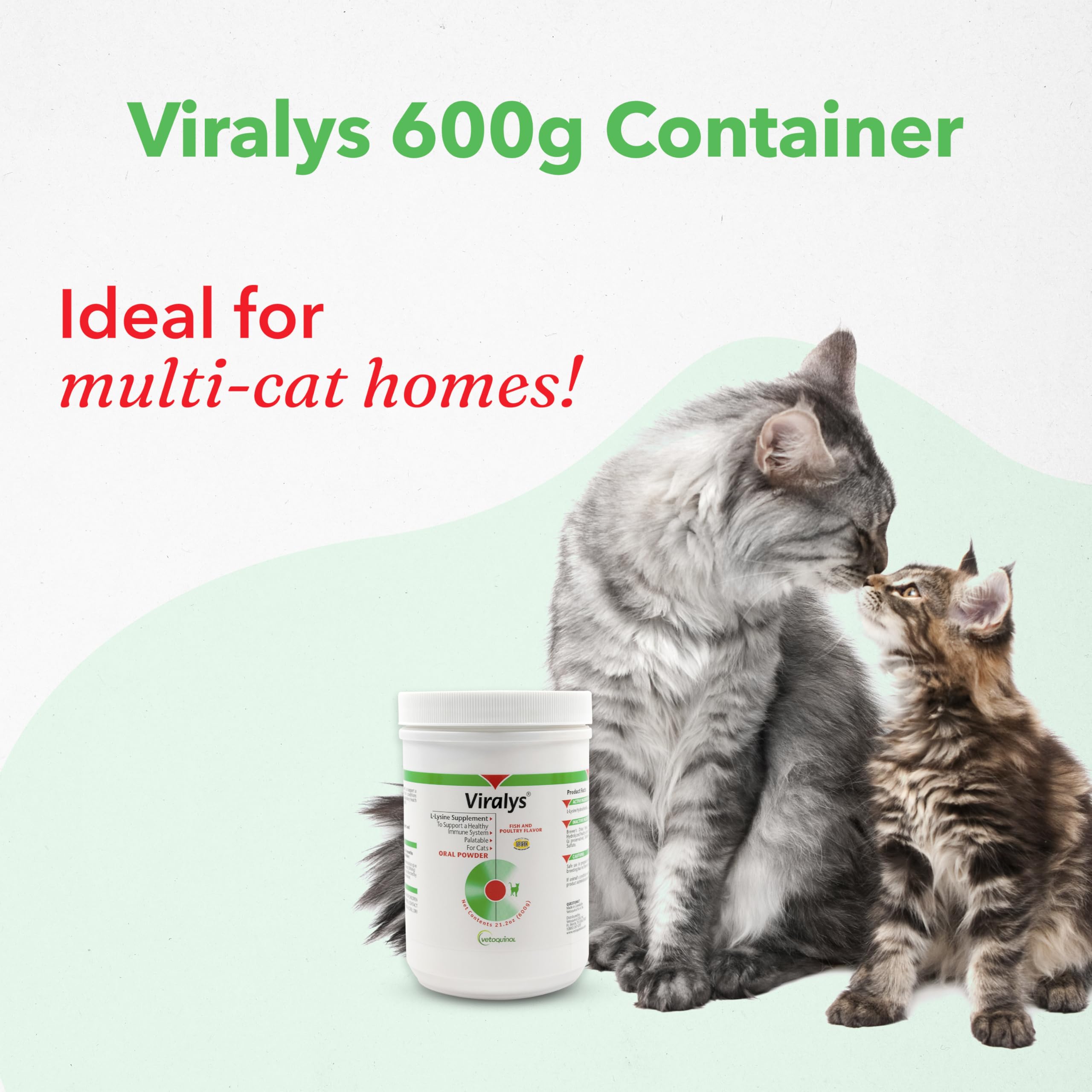 Vetoquinol Viralys fish and chicken flavored powder appeals to cats