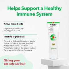 Vetoquinol Viralys maple-flavored lysine gel for kittens and cats.