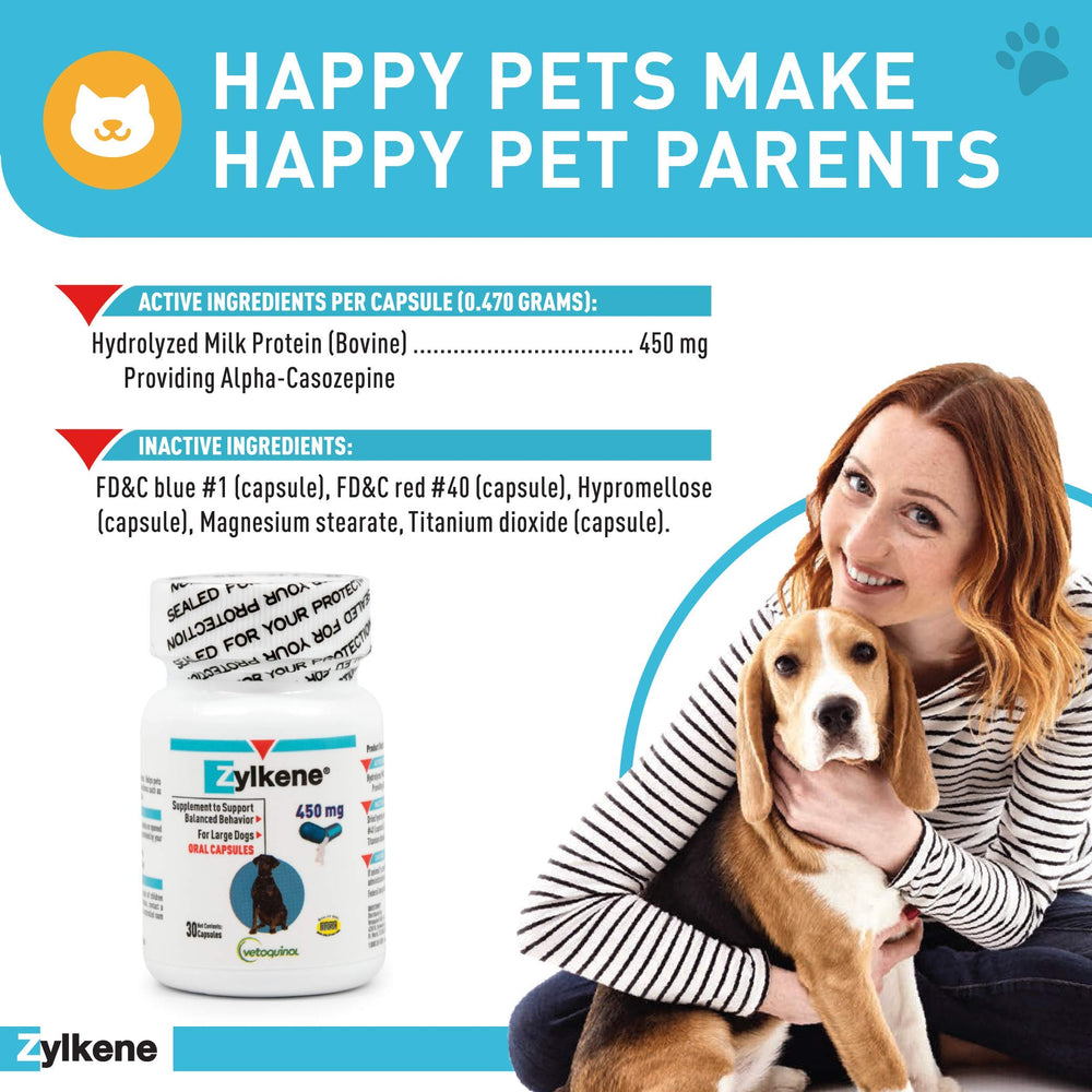 Dog finishing meal with Zylkene added supporting stress resilience