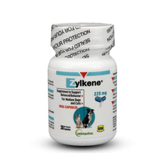 Vetoquinol Zylkene bottle for medium dogs supports calm daily routines.