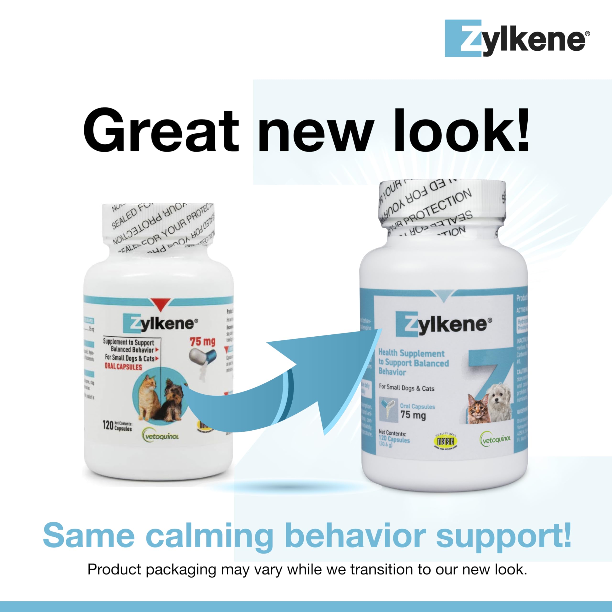 Vetoquinol Zylkene capsule dispensed into pet food for easy administration