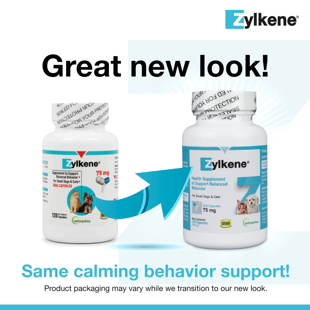 Vetoquinol Zylkene capsule dispensed into pet food for easy administration