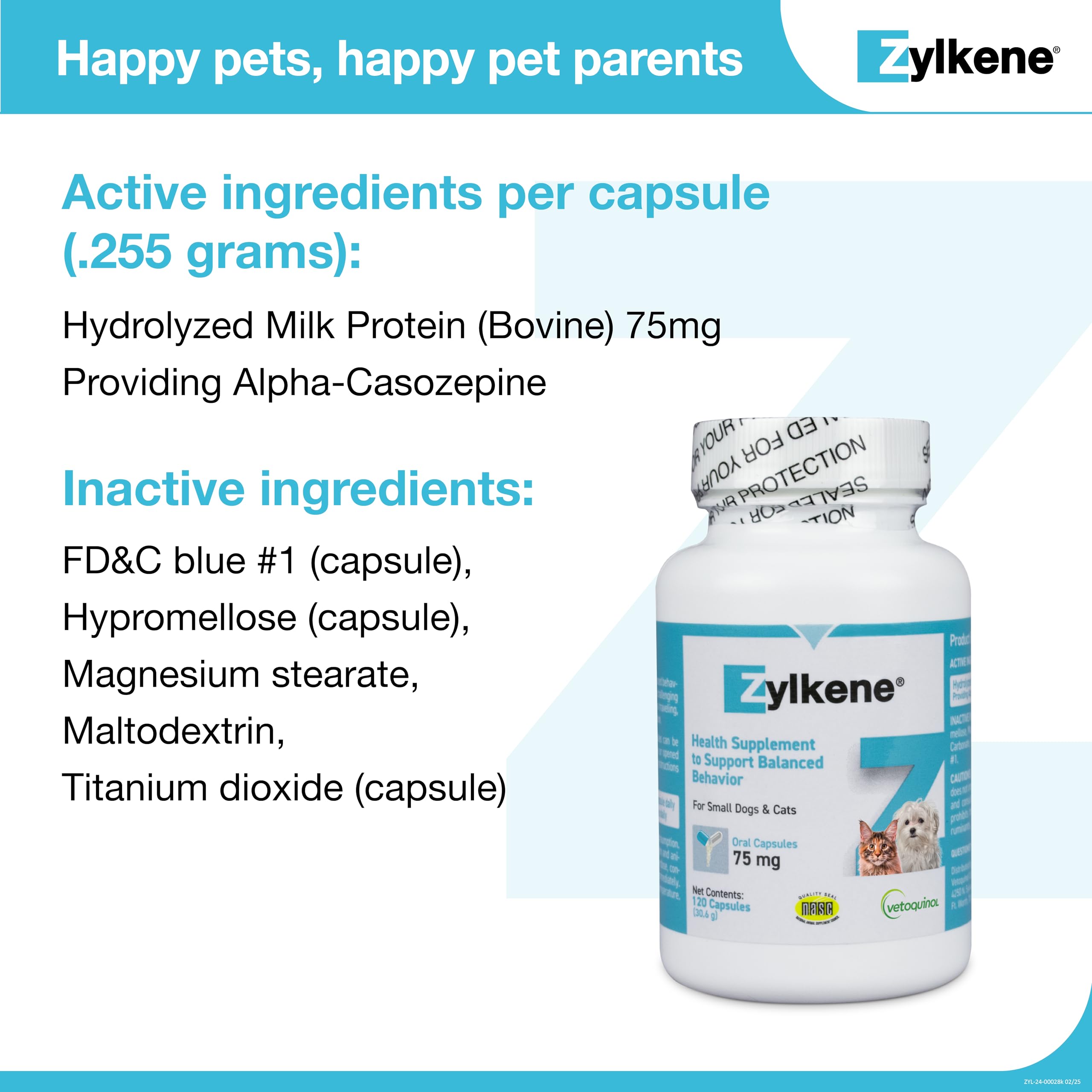 Vetoquinol Zylkene daily-use context for routine calming support