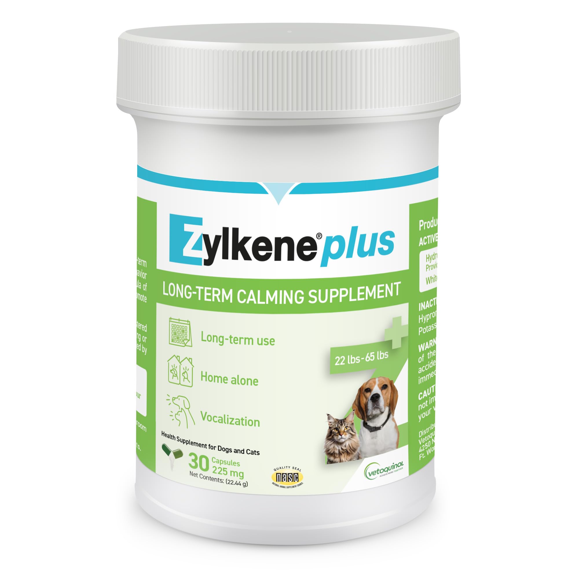 Vetoquinol Zylkene Plus bottle ready for daily calming support.