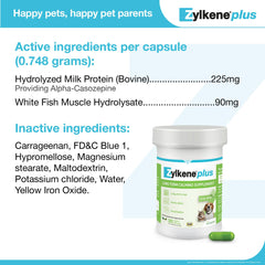Vetoquinol Zylkene Plus capsules designed for easy daily dosing.
