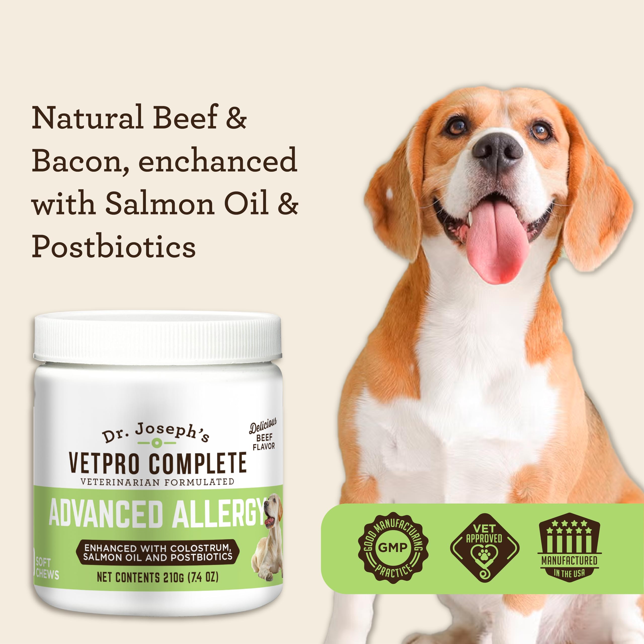 VetPro colostrum turmeric ingredients on label.