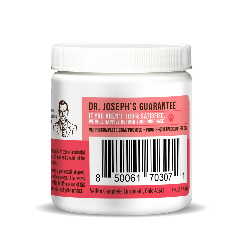 VetPro Complete coat shine image hints at improved skin comfort.