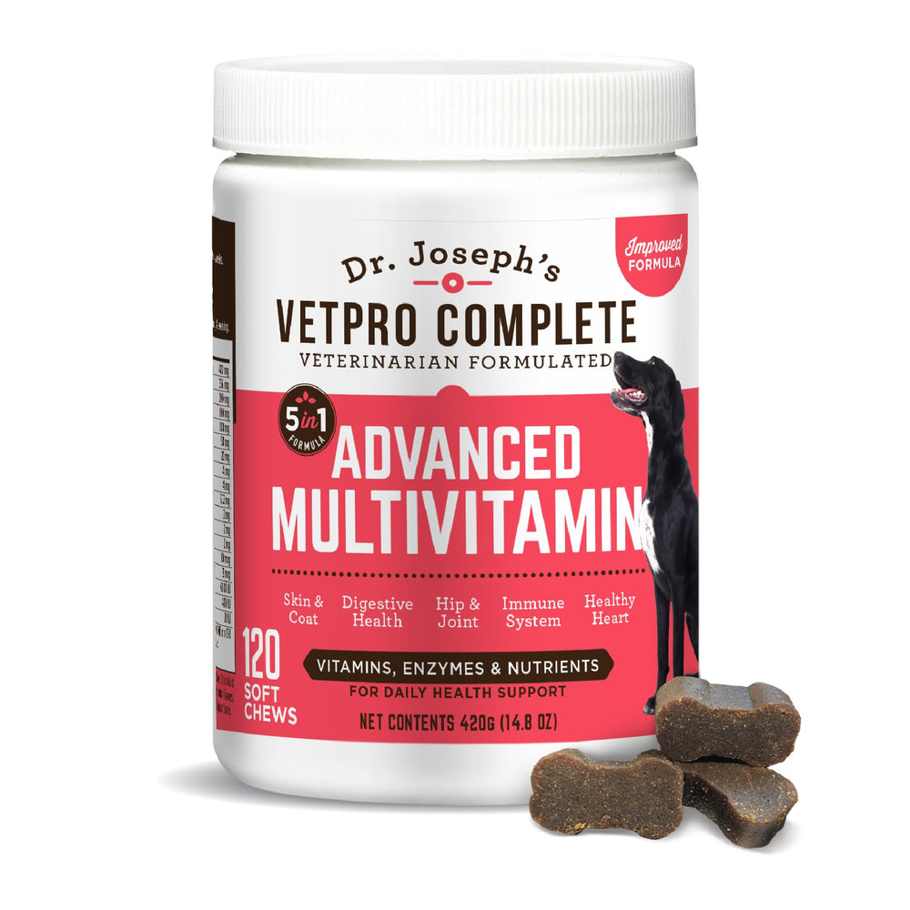 VetPro Complete multivitamin chew pack close-up showing daily health support.