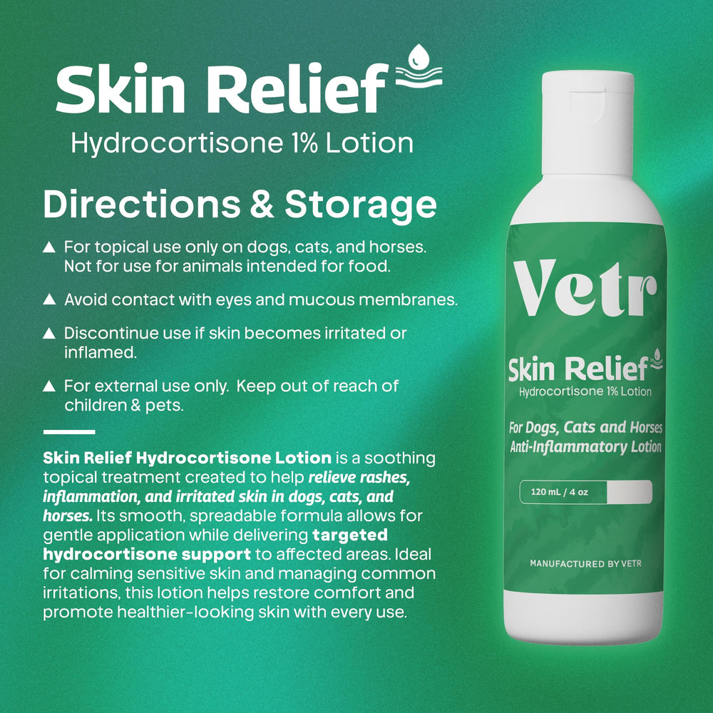 Vetr Skin Relief application hot spots demonstrates targeted relief for irritated areas.