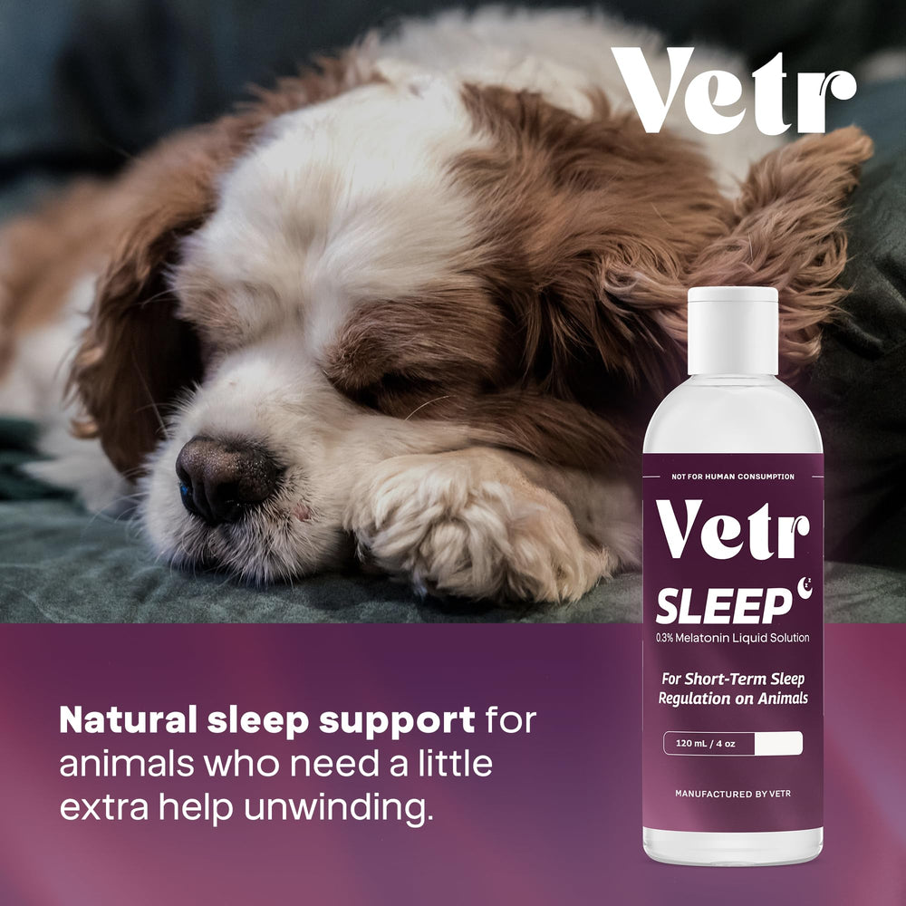 VETR Sleep bottle packaging communicates USA-made quality for pet calm.