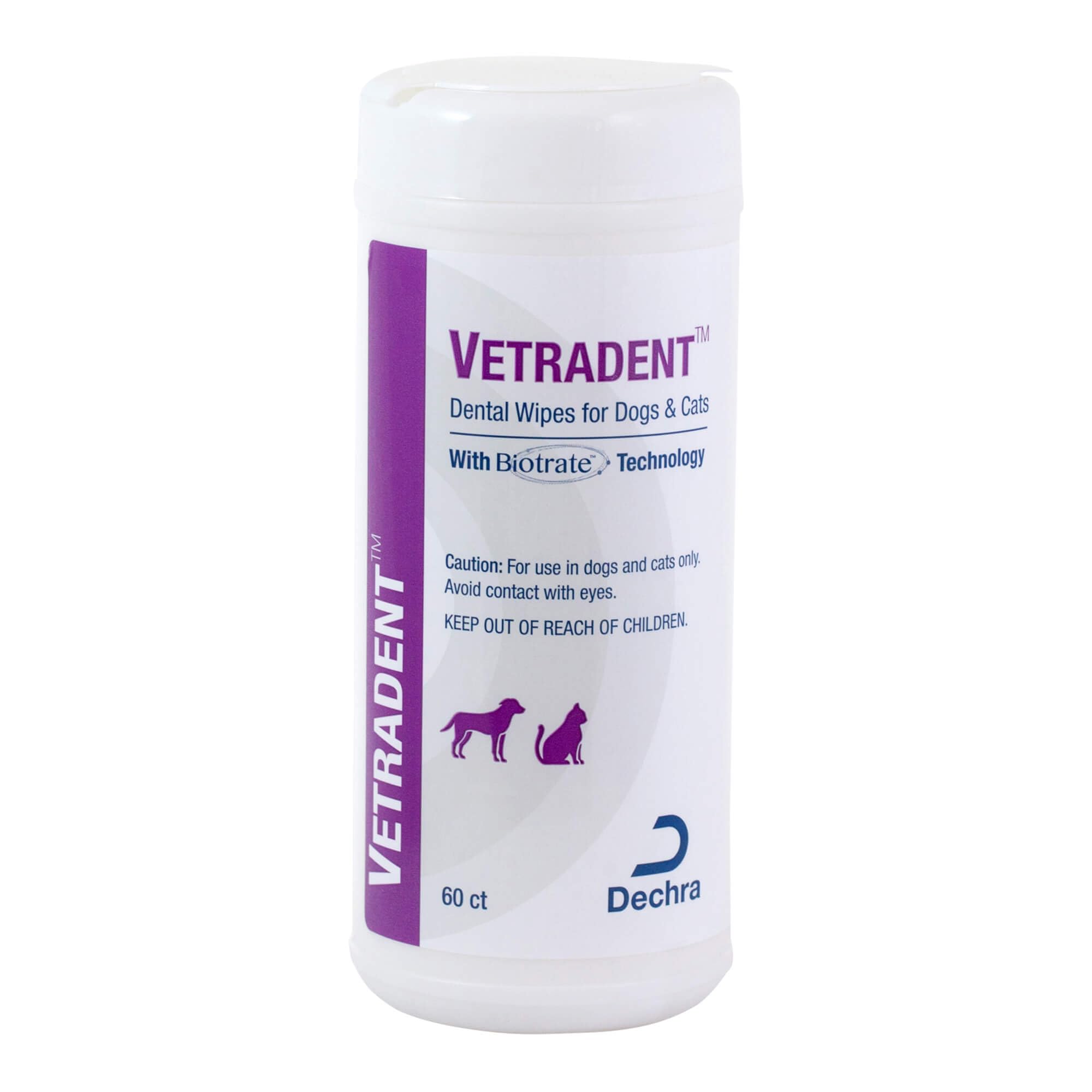 Vetradent dental wipes 60-count pack for convenient at-home dental care.