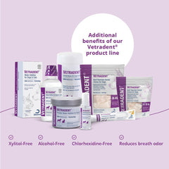 Dog-friendly use of Vetradent wipes for easy at-home dental care.