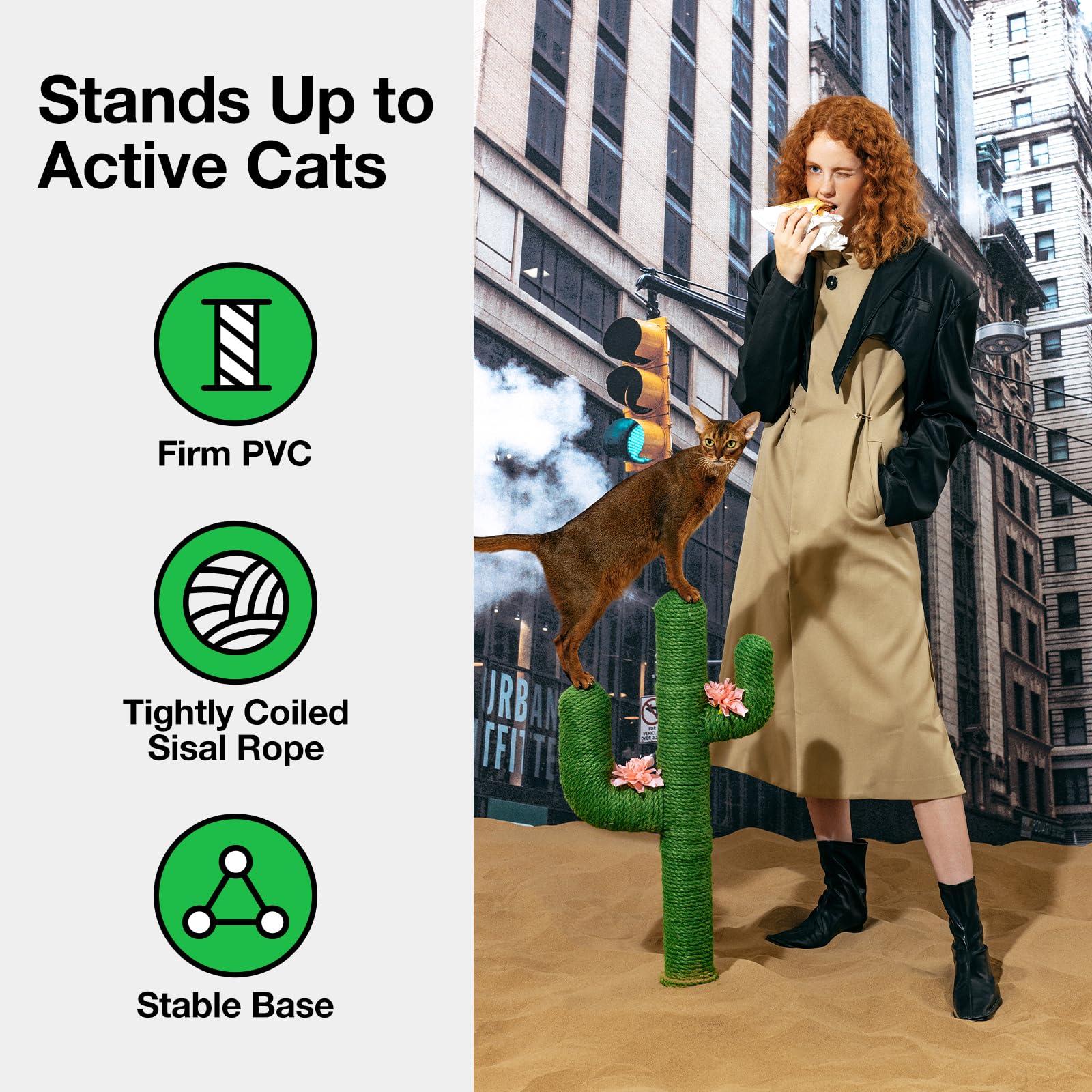 Vetreska cactus cat tree multiple levels perches for climbing and viewing