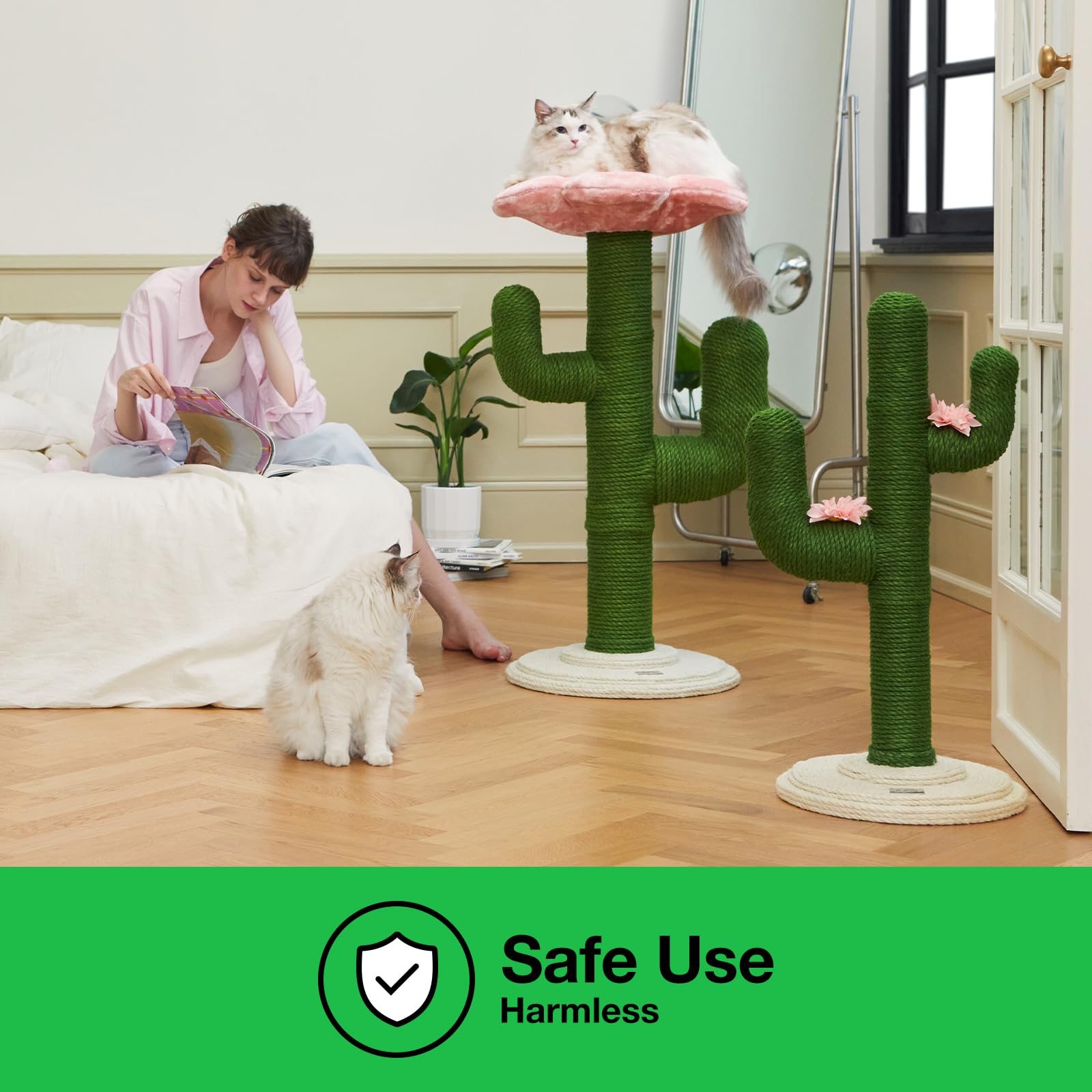 Vetreska cactus cat tree perches provide cozy lounging spots for napping